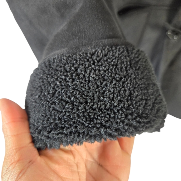 Laruen Ralph Lauren Faux Shearling Toggle Buttoned Black Coat - Picture 9 of 16